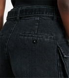 Sacai Belted denim shorts