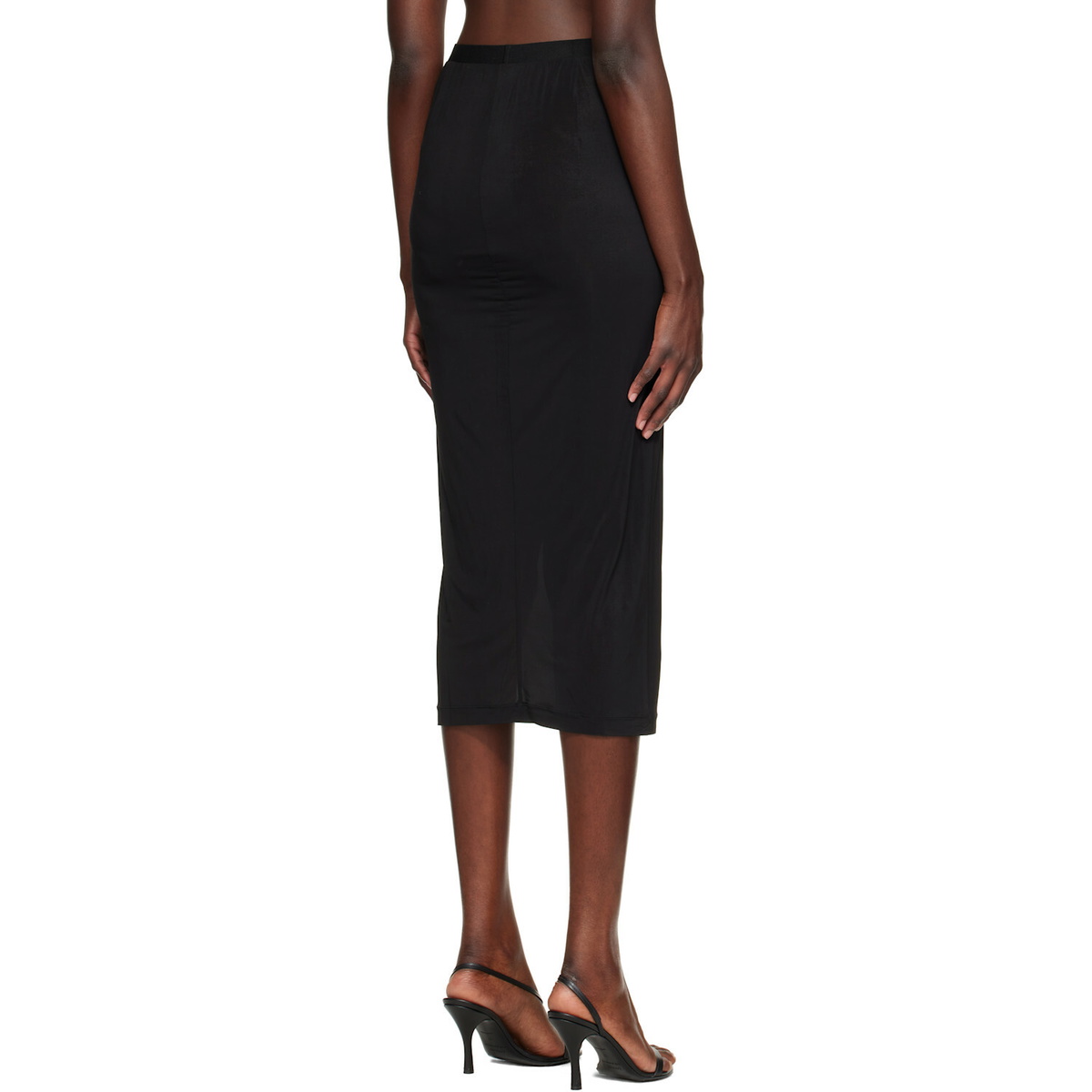 WARDROBE.NYC Black Sheer Midi Skirt