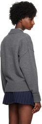 AMI Paris Gray Ami de Cœur Cardigan