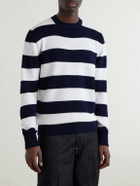 William Lockie - Striped Cotton Sweater - Blue