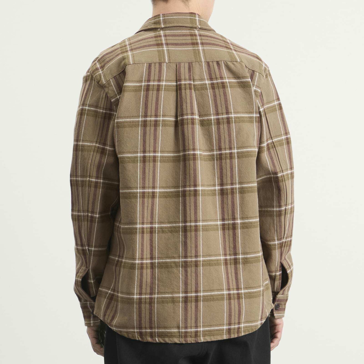 Norse Projects Men's Hjalmer Heavy Twill Check Overshirt in Walnut