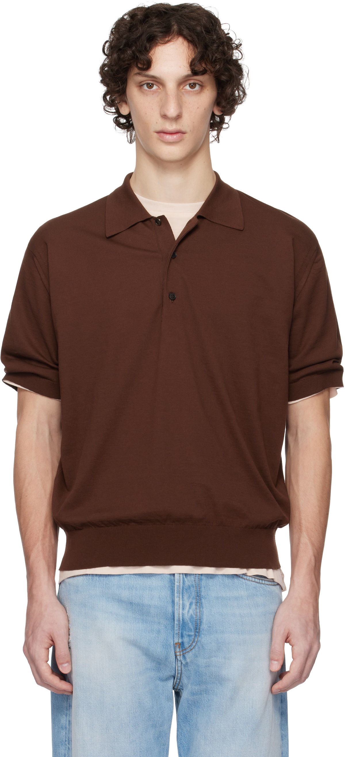 トップス AURALEE SUPERHIGH GAUGE COTTON KNIT POLO Auralee Super High Gauge Cotton Knit Polo | Liberty