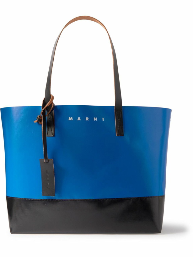 Photo: Marni - East/West Colour-Block Leather-Trimmed Shell Tote Bag