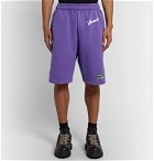 Vetements - Logo-Detailed Loopback Cotton-Blend Jersey Shorts - Purple
