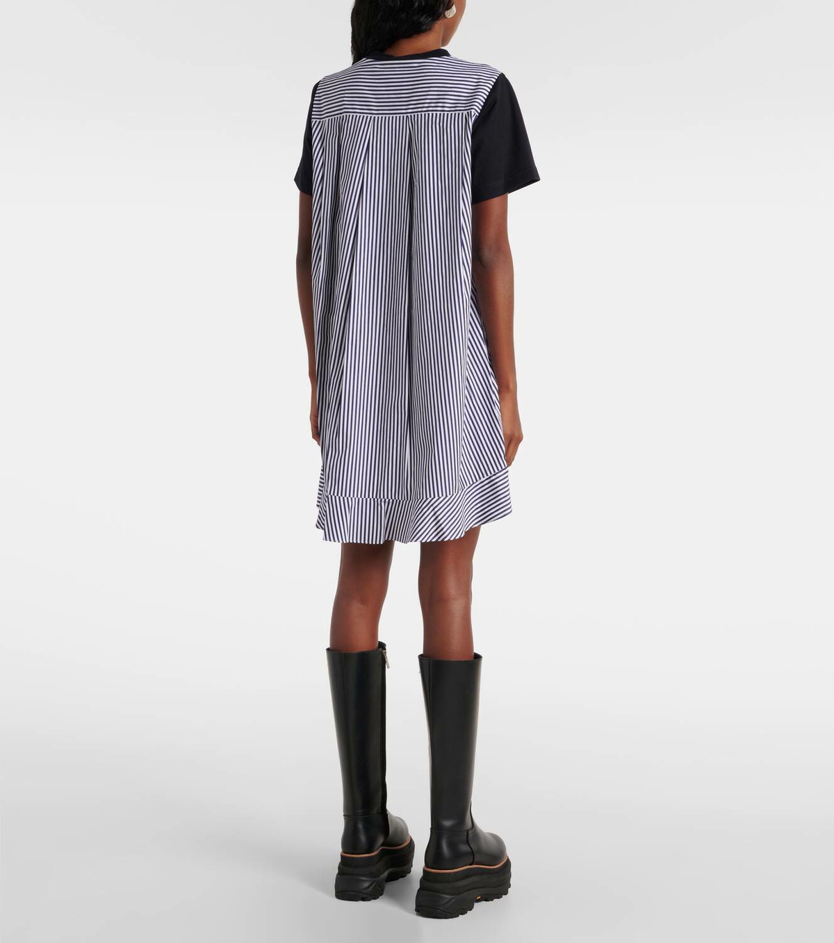 Sacai Striped cotton minidress Sacai
