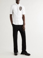 ALEXANDER MCQUEEN - Button-Down Collar Embellished Organic Cotton-Poplin Shirt - White
