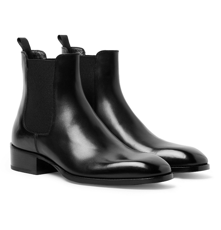 Photo: TOM FORD - Hainaut Polished-Leather Chelsea Boots - Black