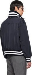 Thom Browne Navy Tech Flight Bomber Jacket