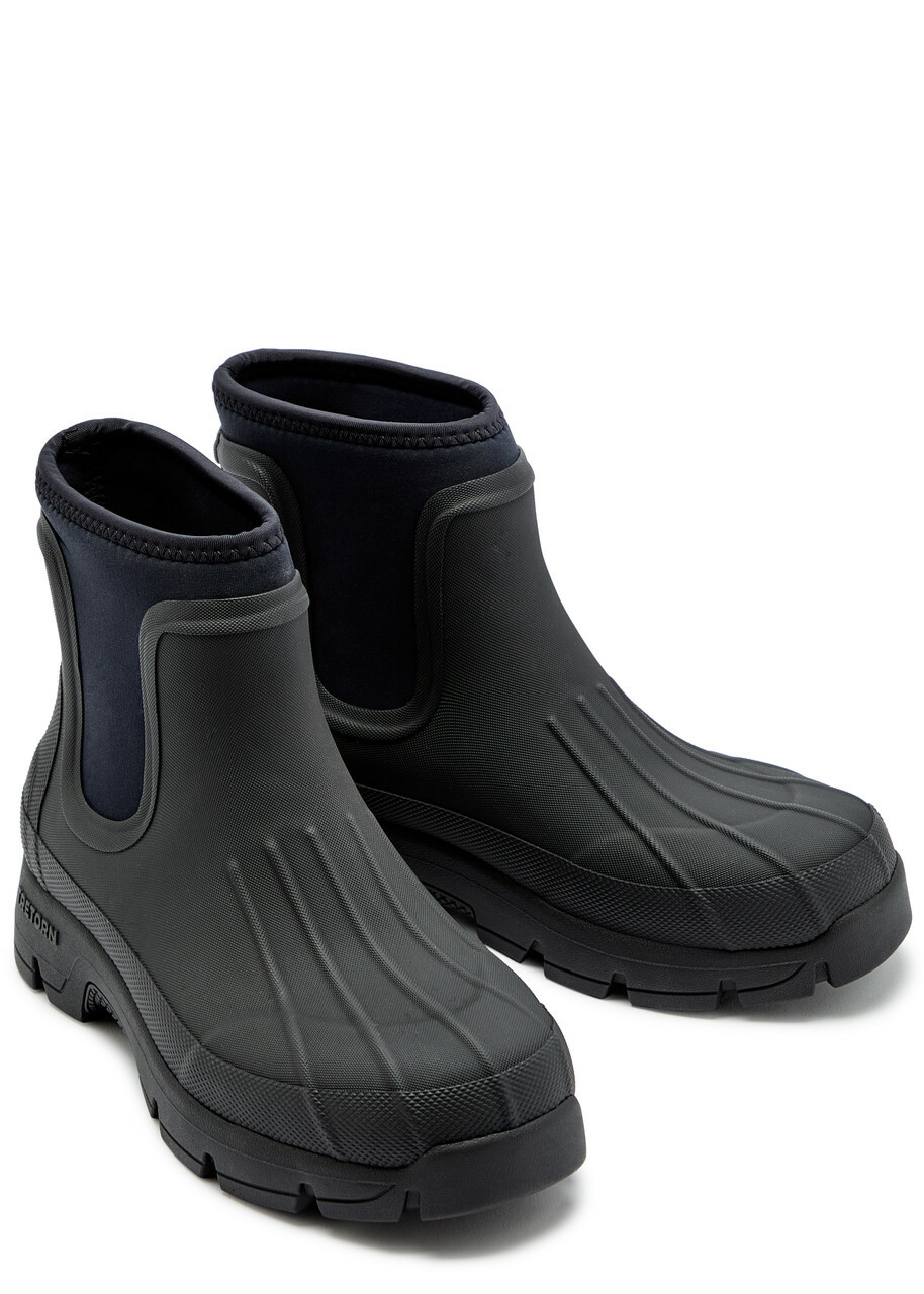 Kassl Editions X Tretorn Marie Rubber Ankle Boots Black