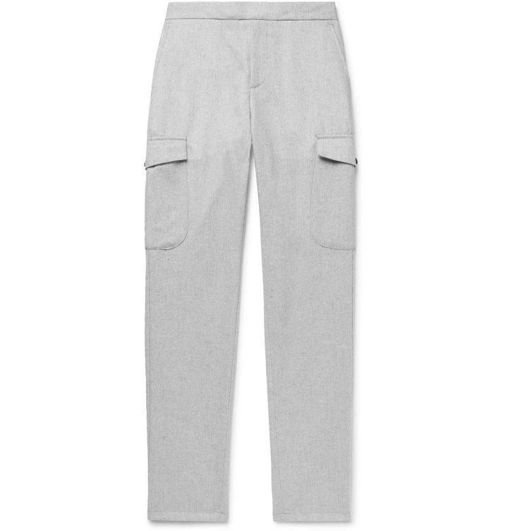 Photo: THOM SWEENEY - Slim-Fit Mélange Wool-Blend Cargo Trousers - Gray