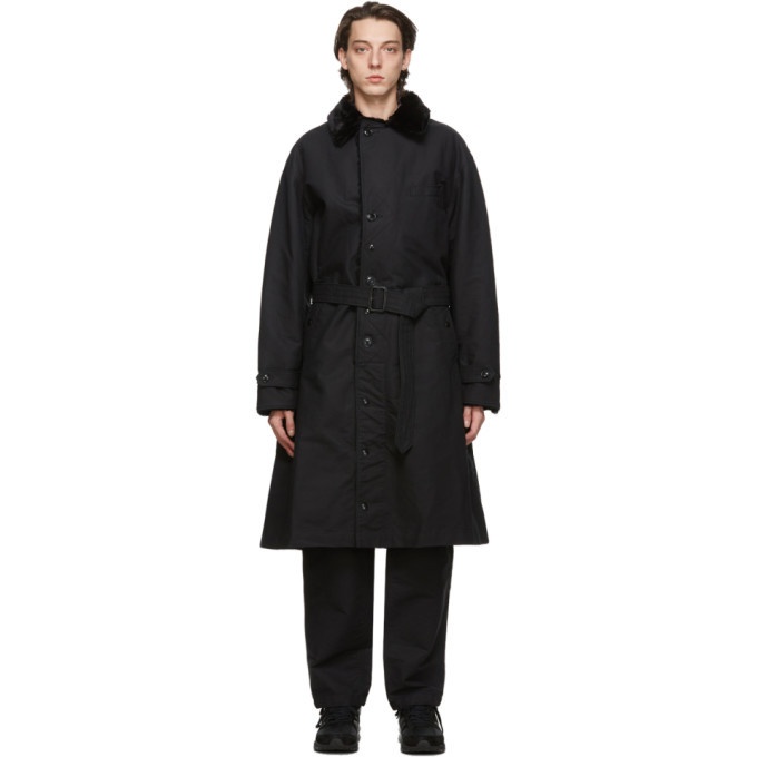 Photo: Engineered Garments Black Double Cloth Storm Coat