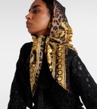 Versace Wild Barocco silk twill scarf