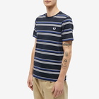 Fred Perry Authentic Men's Fine Stripe T-Shirt in Navy