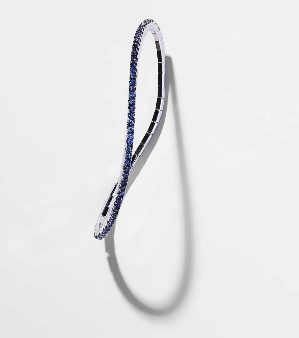 Bucherer Fine Jewellery Stretchy 18kt white gold tennis bracelet with sapphires