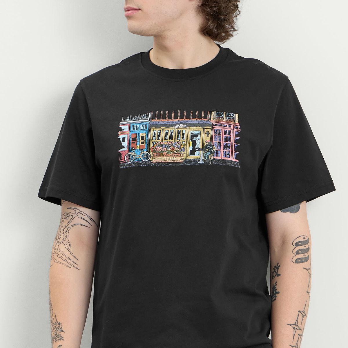 Les Deux Men's Market T-Shirt in Black