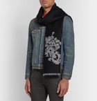 Alexander McQueen - Reversible Logo-Embroidered Wool and Silk-Blend Jacquard Scarf - Black