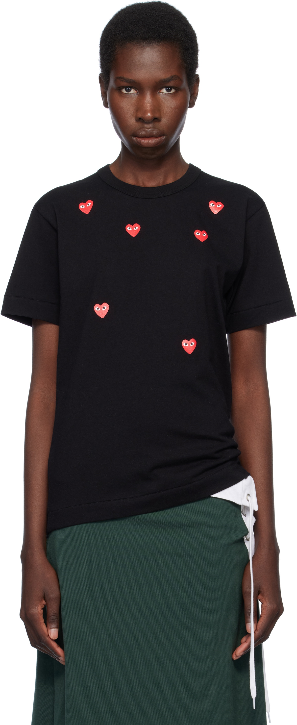COMME des GARÇONS PLAY Black Multiple Heart Logo T-shirt