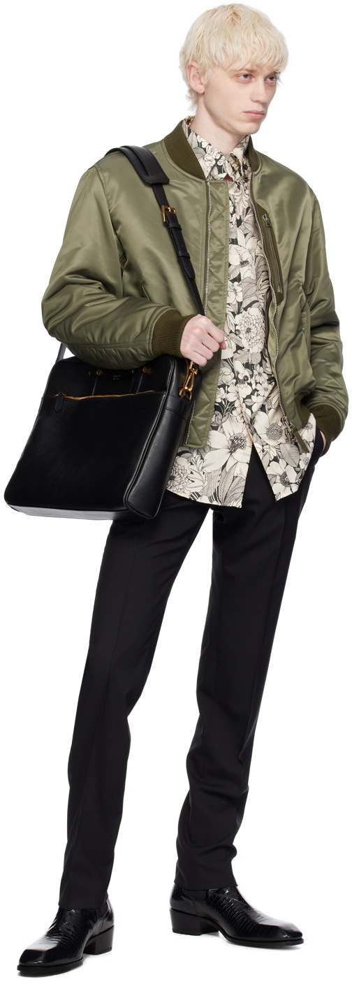 TOM FORD Black Grain Leather Slim Briefcase