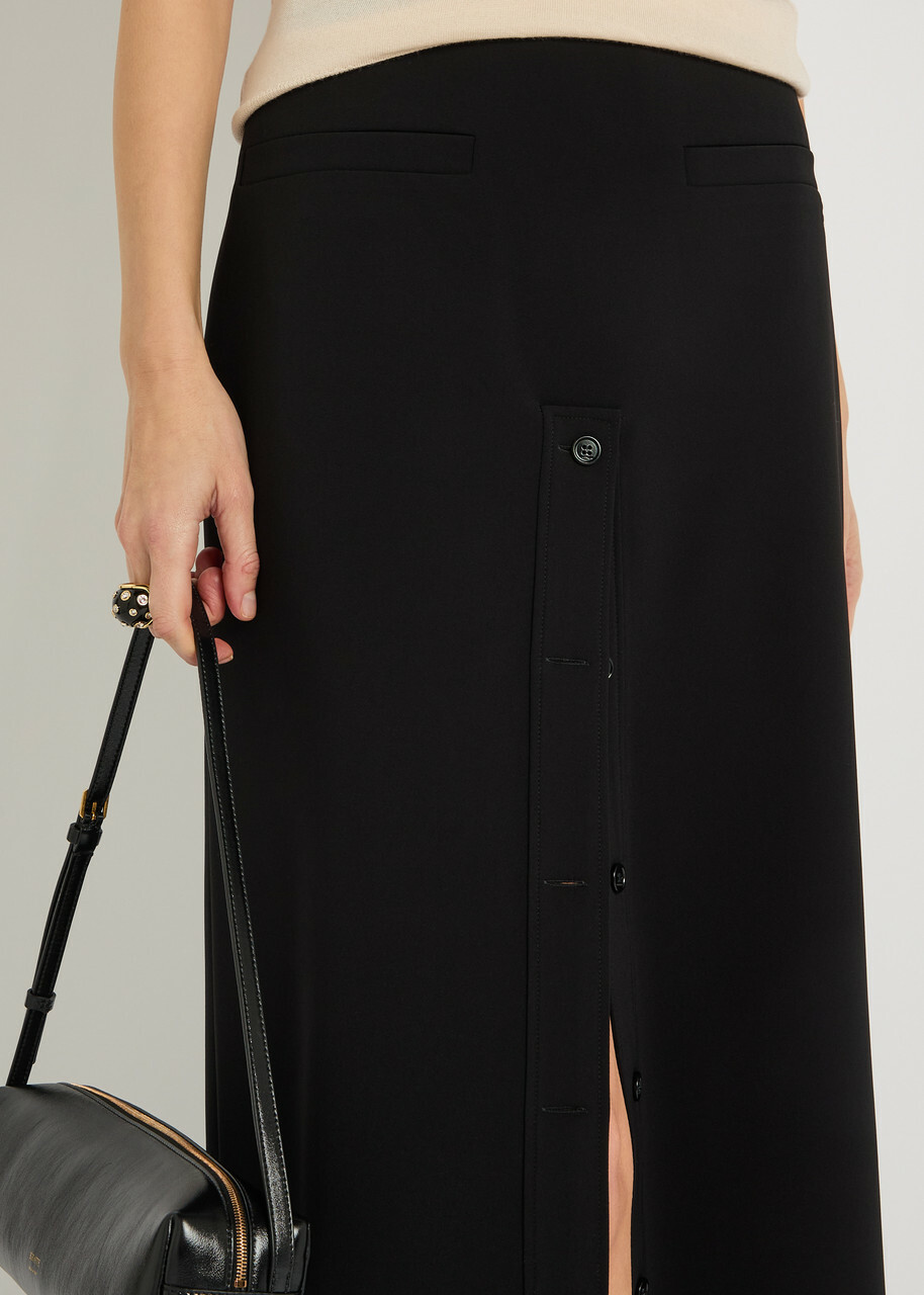 Courrèges Crepe Maxi Skirt Black
