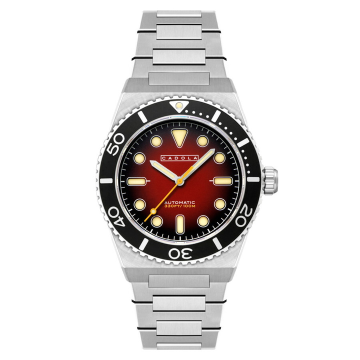 Photo: Cadola Farina Automatic Red Dial Mens Watch CD-1049-55