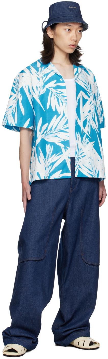 JACQUEMUS SSENSE Exclusive Blue & White La Casa 'La chemise Jean