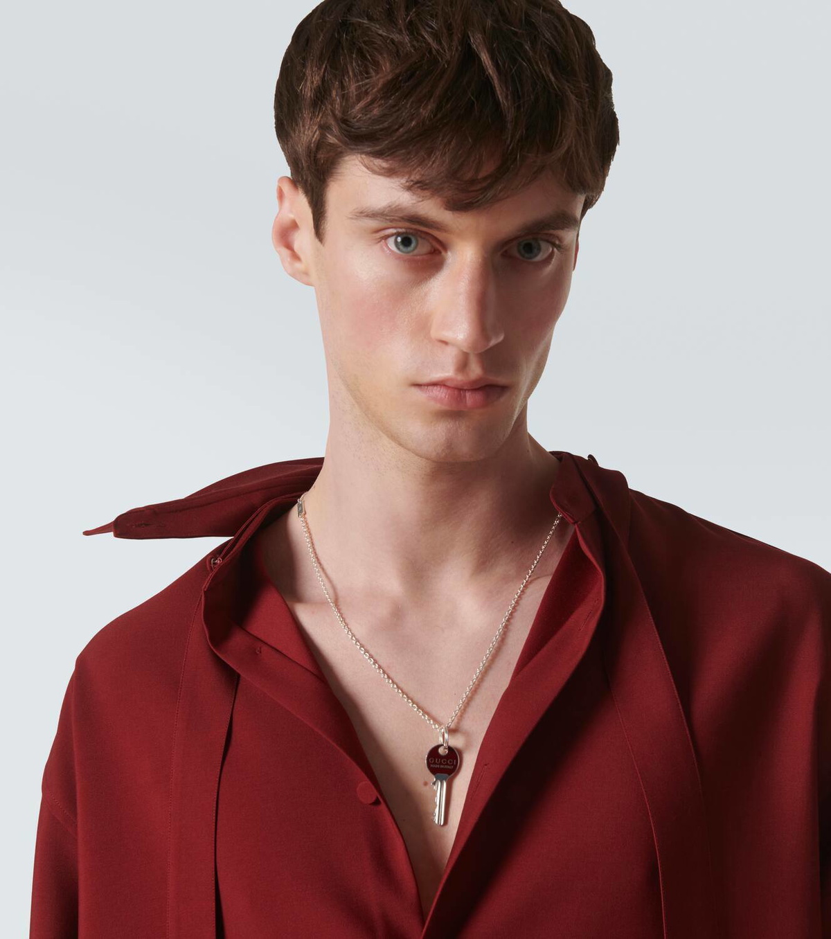 Gucci Trademark sterling silver pendant necklace