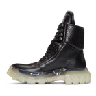 Rick Owens Black Clear Sole Tractor Dunk Boots