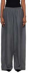 Alexander Wang Gray Mid-Rise Silk Track Pants
