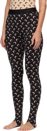 Marine Serre Black Recycled Moon Jersey Stirrup Leggings