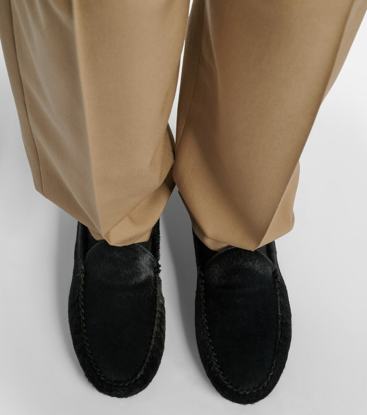 The Row Lucca calf hair loafers