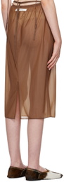 Carven Brown Sheer Midi Skirt