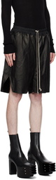 Rick Owens Black Boxer Leather Shorts