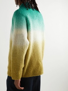 Sacai - Dip-Dyed Wool-Blend Bouclé Cardigan - Green