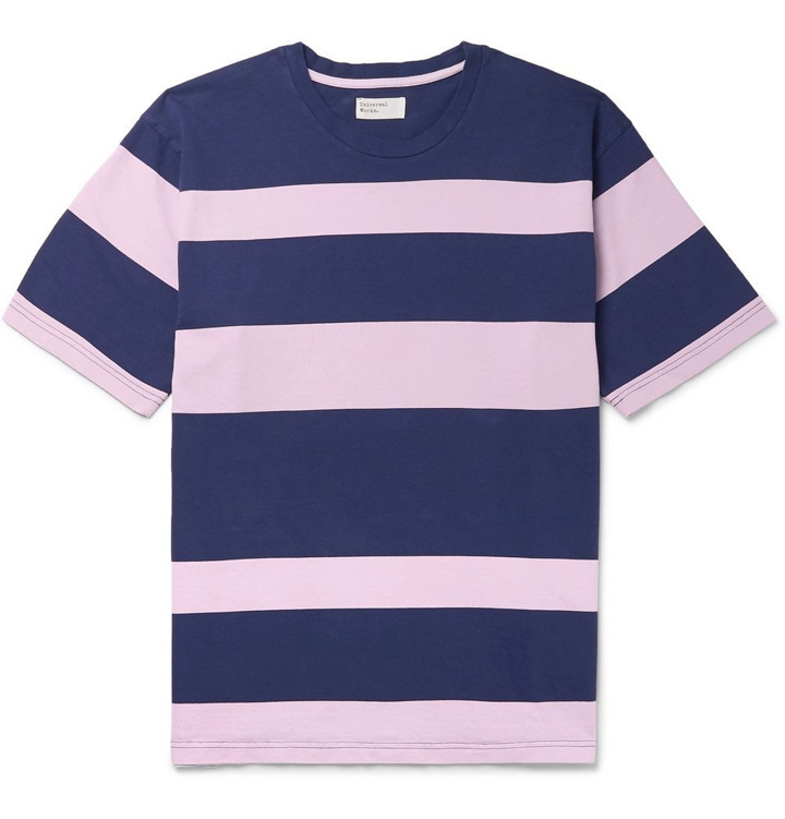 Photo: Universal Works - Striped Cotton-Jersey T-Shirt - Pink