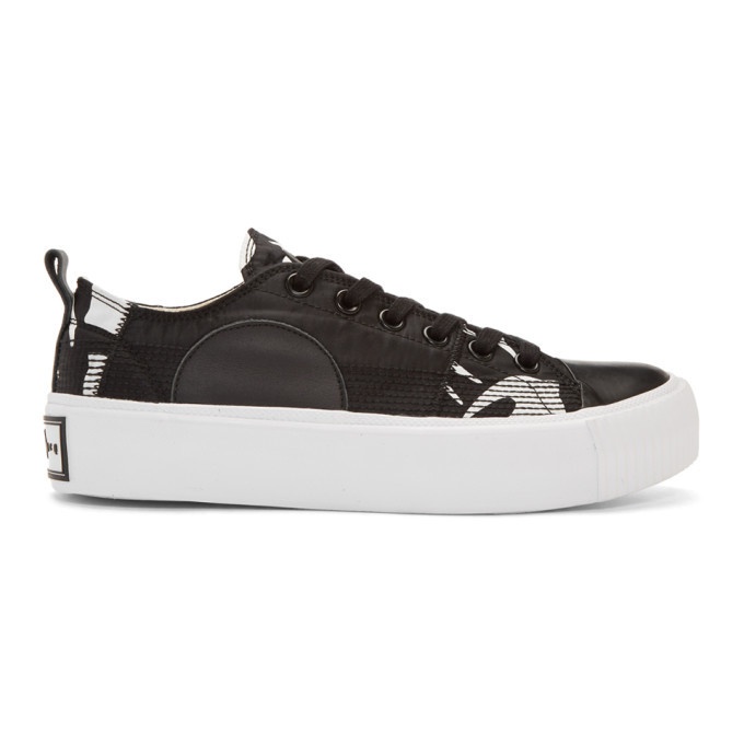 Photo: McQ Alexander McQueen Black and White Plimsoll Platform Low Sneakers