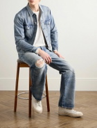 John Elliott - Thumper Type III Distressed Paint-Splattered Selvedge Denim Trucker Jacket - Blue