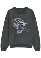 Anine Bing Spencer Printed Cotton Sweatshirt Black