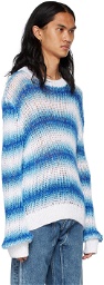 AGR Blue & White Cotton Sweater
