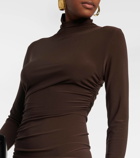 Norma Kamali Asymmetric turtleneck midi dress