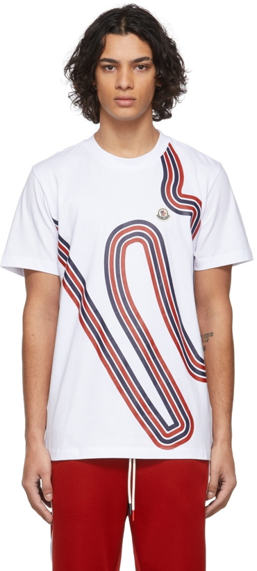 Photo: Moncler White Circuit Print T-Shirt