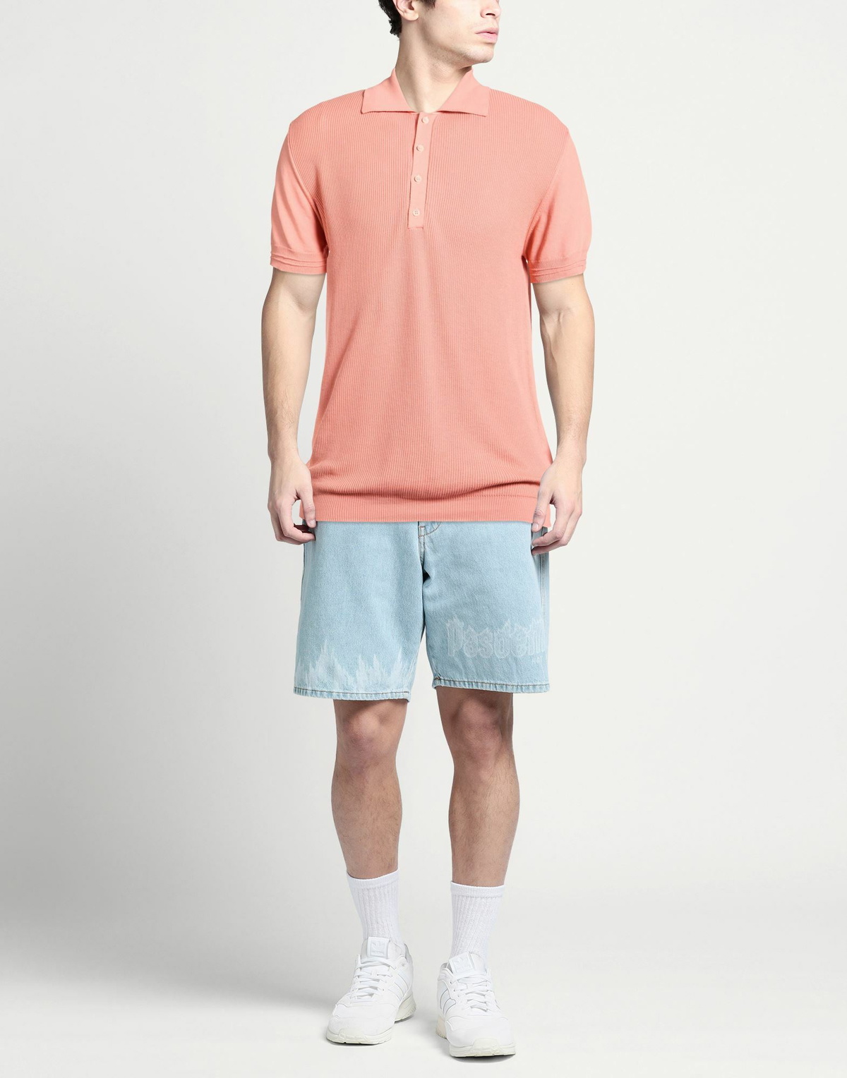 Crossley Mens Polo shirt in Salmon pink