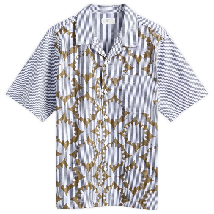 Photo: Universal Works Men's Sun Print Road Shirt in Gold/Blue