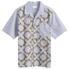 Universal Works Men's Sun Print Road Shirt in Gold/Blue