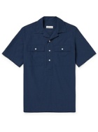 Odyssee - Galen Camp-Collar Cotton-Poplin Shirt - Blue
