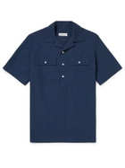 Odyssee - Galen Camp-Collar Cotton-Poplin Shirt - Blue