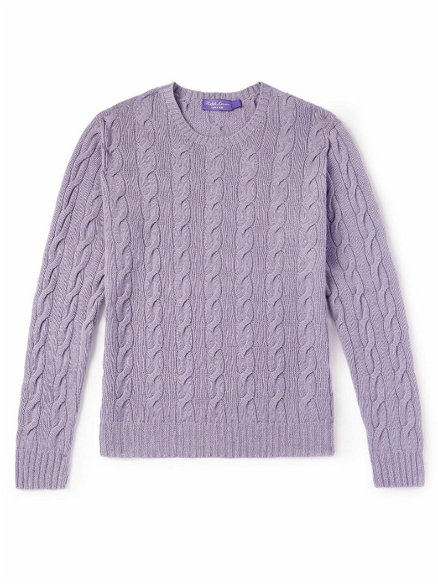 Photo: Ralph Lauren Purple label - Cable-Knit Cashmere Sweater - Purple