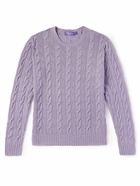 Ralph Lauren Purple label - Cable-Knit Cashmere Sweater - Purple