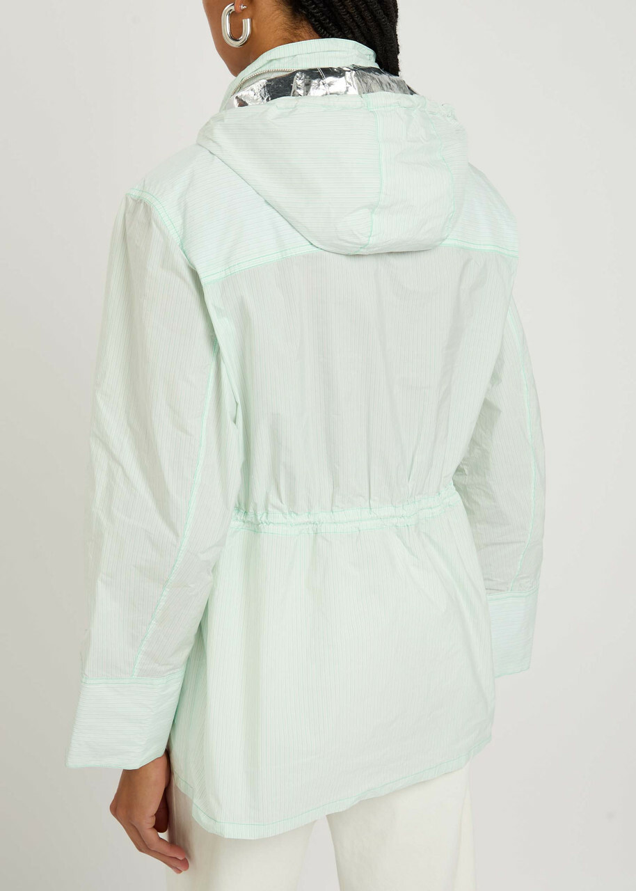 Rabanne Pinstriped Shell Jacket White