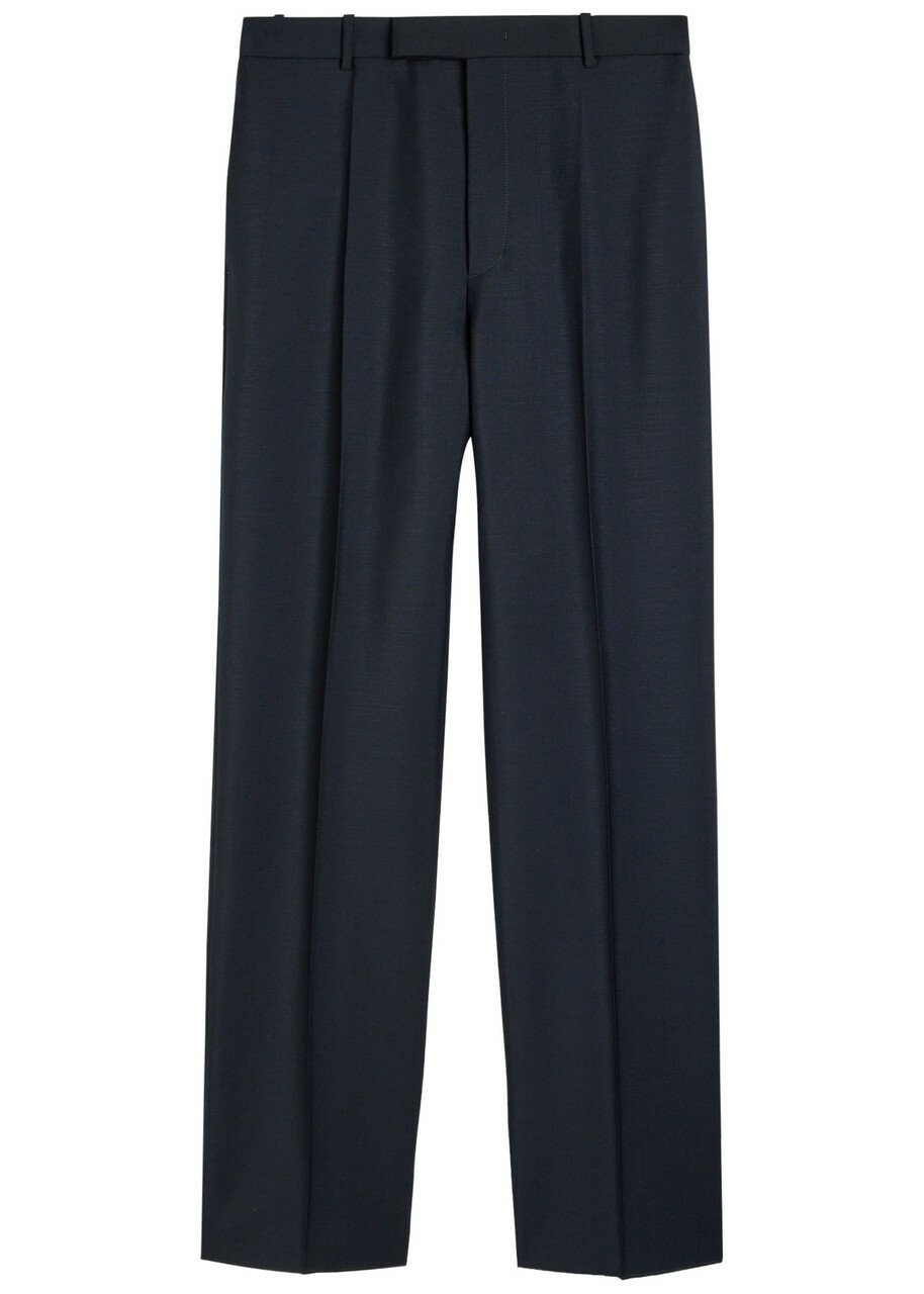 Jil Sander Straight-leg Wool-blend Trousers Dark Blue