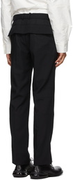 Cornerstone Black Wool Pleats Trousers